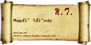 Magó Tünde névjegykártya